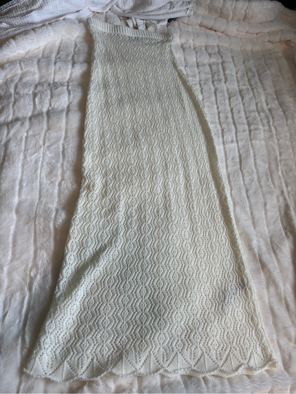 PrettyLittleThing white Crochet Maxi Skirt